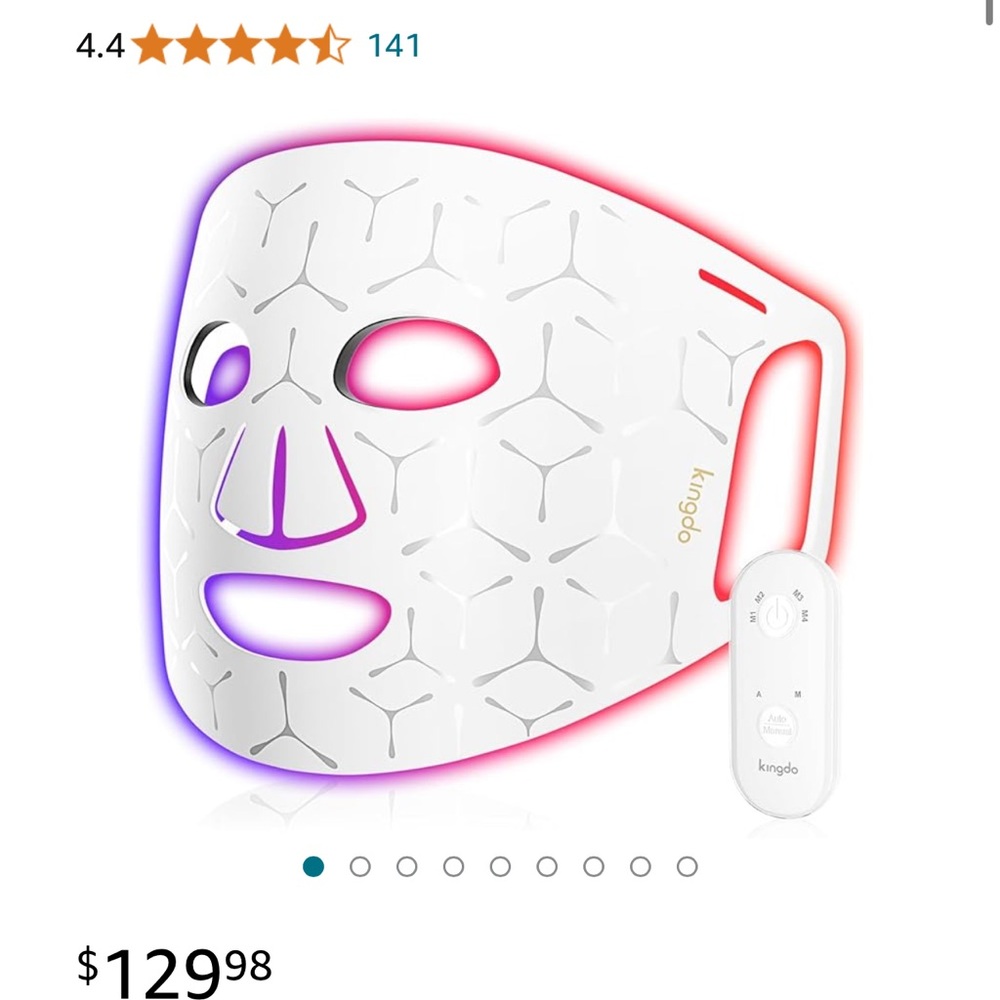 KINGDO Red Light Therapy Mask,White